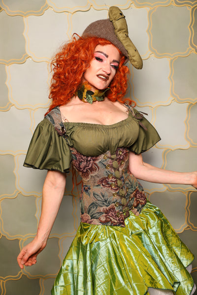 22. Greta Corset in Victorian Parlor Rose - The Brine for Bunny Collection