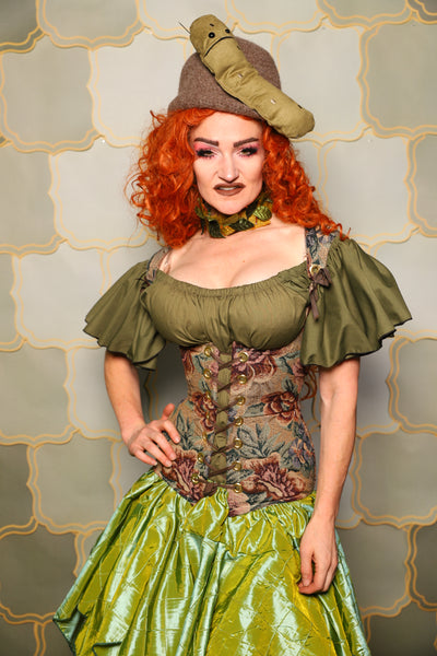 22. Greta Corset in Victorian Parlor Rose - The Brine for Bunny Collection
