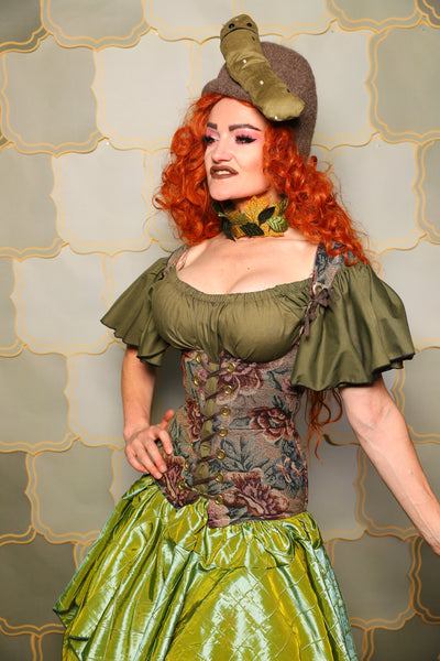 22. Greta Corset in Victorian Parlor Rose - The Brine for Bunny Collection