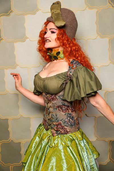 22. Greta Corset in Victorian Parlor Rose - The Brine for Bunny Collection