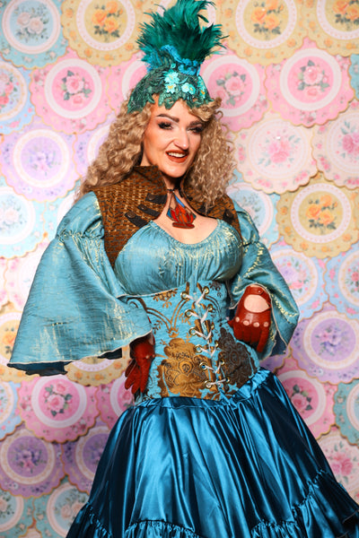 32. Petite Wench Underbust in Turquoise & Bronze Medallion - The Minerally Mine Collection