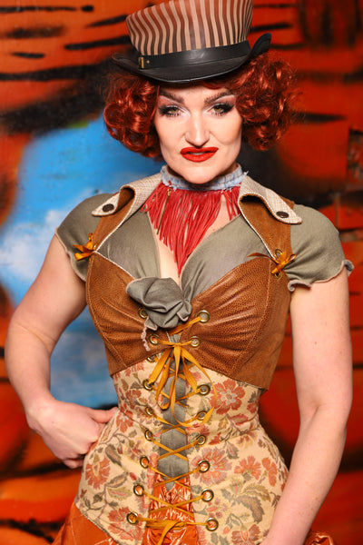 Cropped Overbust Voyager in Light Faux Leather *PLEASE order by BUST Measurement, NOT waist!* - The Tumbleweed Collection
