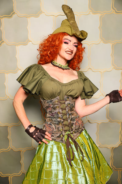 40. Wench Underbust Corset in Victorian Parlor Rose - The Brine for Bunny Collection