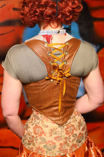 Cropped Overbust Voyager in Light Faux Leather *PLEASE order by BUST Measurement, NOT waist!* - The Tumbleweed Collection