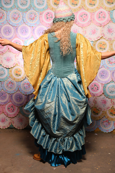 36. Swoon Skirt in Aqua Teal Pintuck - The Minerally Mine Collection