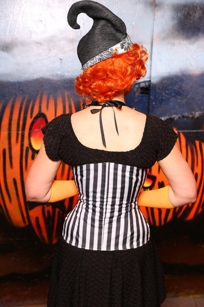 Wench Corset In Black & White Stripes #13 - "Cauldron Cakes Collection"