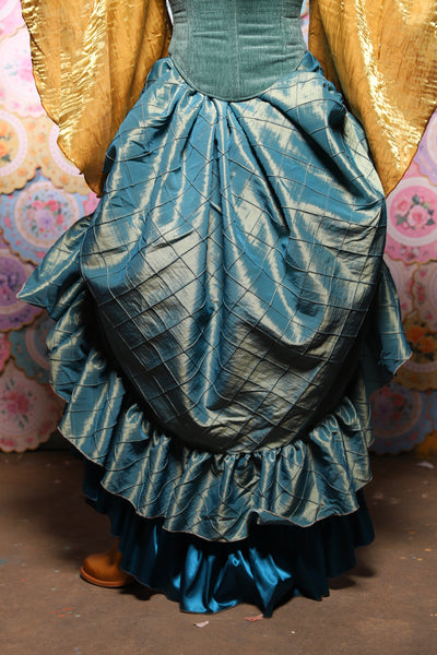 36. Swoon Skirt in Aqua Teal Pintuck - The Minerally Mine Collection