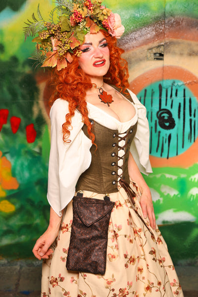 Maiden Bodice in Olive Wood - The "There & Back Again" Collection
