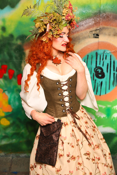 Maiden Bodice in Olive Wood - The "There & Back Again" Collection