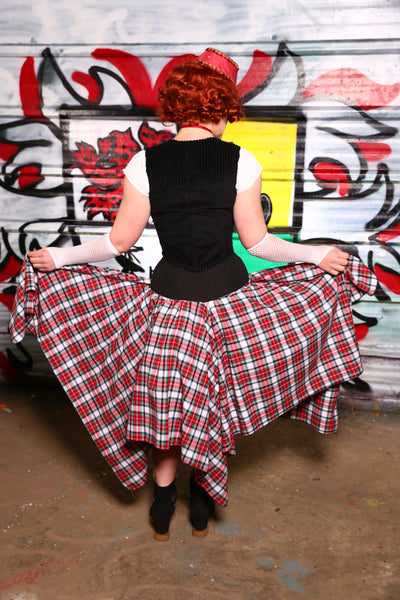 Fairy Skirt in Brushed Cotton Plaid 1 (Red, Green, White)-"Outlandish Dreams" Collection #15