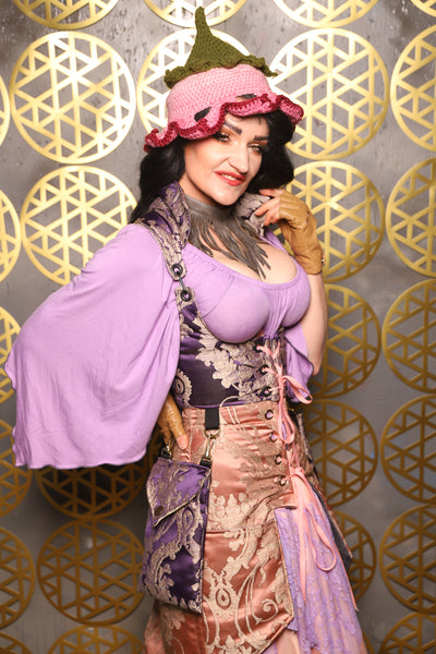 Cropped Vixen w/hardware *AND POCKETS* in Royalty Damask - The “Pick Pocket Princess” Collection