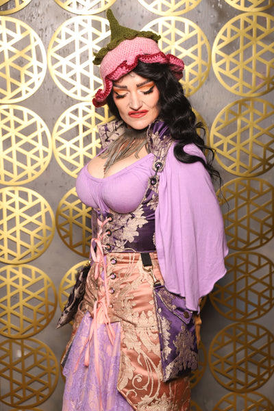 Cropped Vixen w/hardware *AND POCKETS* in Royalty Damask - The “Pick Pocket Princess” Collection