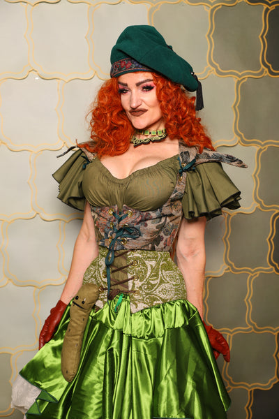 09. Cropped Elf Corset in Victorian Parlor Rose - The Brine for Bunny Collection