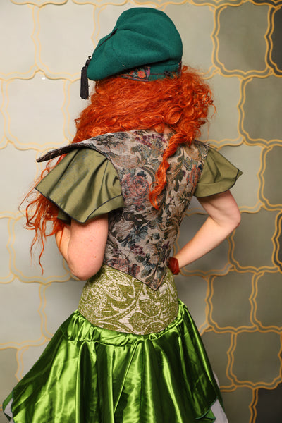 09. Cropped Elf Corset in Victorian Parlor Rose - The Brine for Bunny Collection