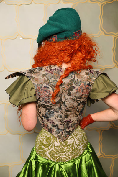 09. Cropped Elf Corset in Victorian Parlor Rose - The Brine for Bunny Collection