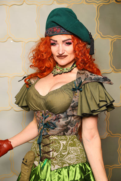 09. Cropped Elf Corset in Victorian Parlor Rose - The Brine for Bunny Collection