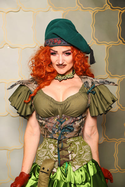09. Cropped Elf Corset in Victorian Parlor Rose - The Brine for Bunny Collection