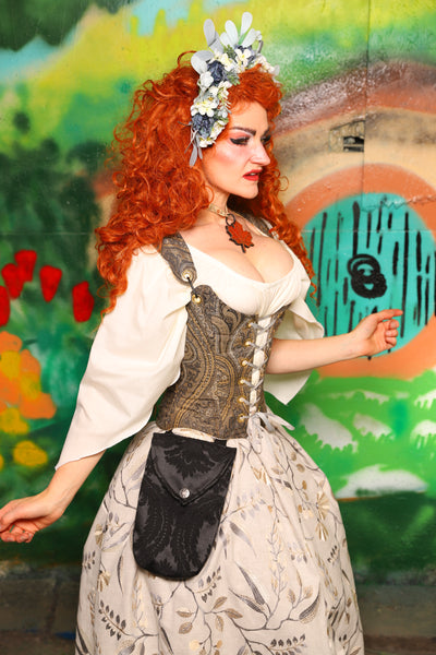 Maiden Bodice in Elder Gold Paisley - The "There & Back Again" Collection