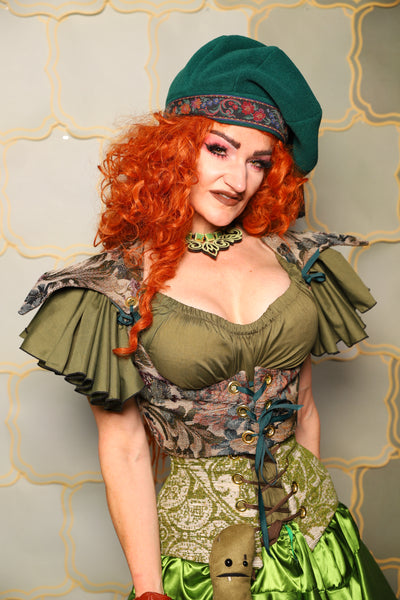 09. Cropped Elf Corset in Victorian Parlor Rose - The Brine for Bunny Collection