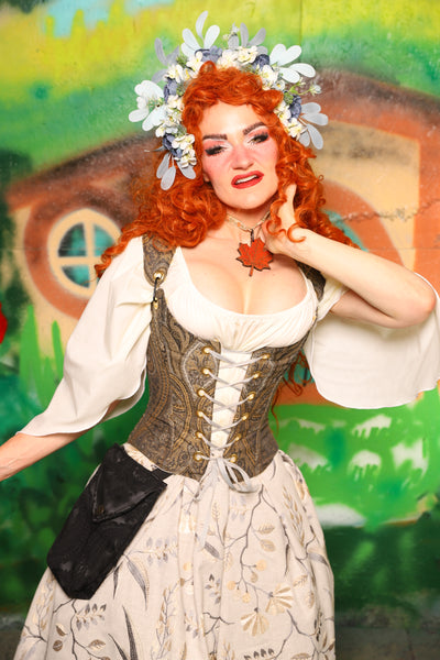 Maiden Bodice in Elder Gold Paisley - The "There & Back Again" Collection