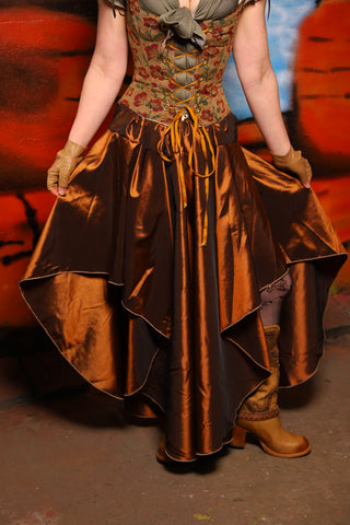 Crescent Skirt in Copper Taffeta - The Tumbleweed Collection