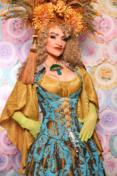 29. Petite Courtier in Turquoise & Bronze Medallion - The Minerally Mine Collection