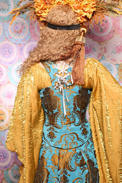 29. Petite Courtier in Turquoise & Bronze Medallion - The Minerally Mine Collection