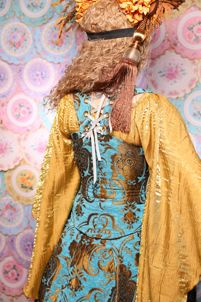 29. Petite Courtier in Turquoise & Bronze Medallion - The Minerally Mine Collection