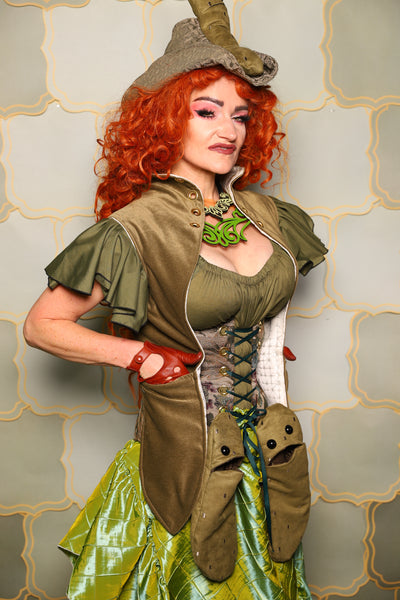 23. Holster Vest in Cornichon Velvet - The Brine for Bunny Collection