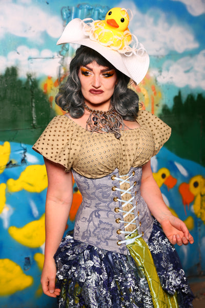 Wench Corset in Lakeside Jacquard - Quack & Splash Collection