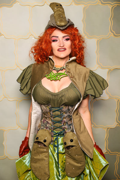 23. Holster Vest in Cornichon Velvet - The Brine for Bunny Collection