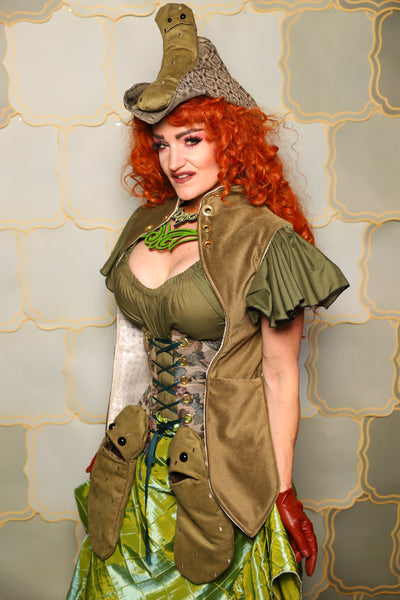 23. Holster Vest in Cornichon Velvet - The Brine for Bunny Collection