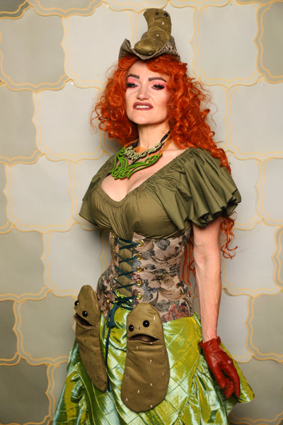36. Petite Wench Corset in Victorian Parlor Rose - The Brine for Bunny Collection
