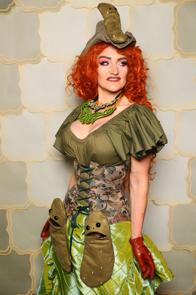 36. Petite Wench Corset in Victorian Parlor Rose - The Brine for Bunny Collection