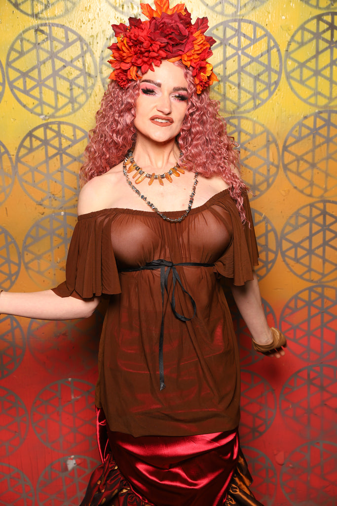 Breeze Blouse in Sheer Terrcotta - Bonfires, Blessings, and Blooms Collection