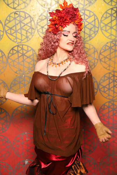 Breeze Blouse in Sheer Terrcotta - Bonfires, Blessings, and Blooms Collection