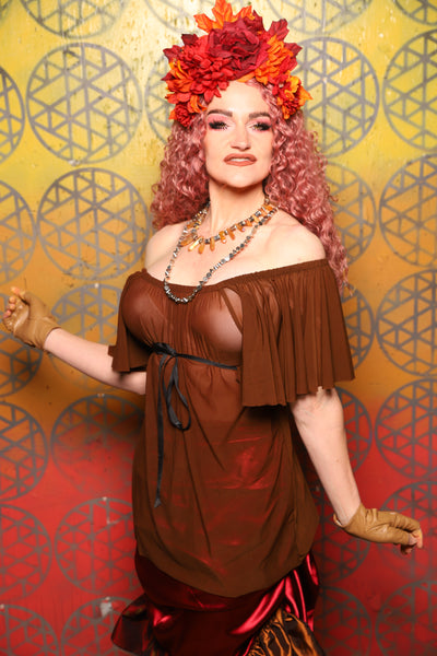 Breeze Blouse in Sheer Terrcotta - Bonfires, Blessings, and Blooms Collection
