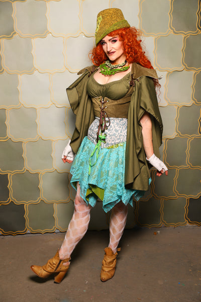 19. Double Layer Mini Fairy in Mermaid Pintuck with Turquoise Stretch Lace Overlay - The Brine for Bunny Collection