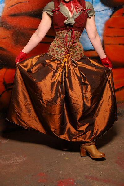 Tulip Skirt in Copper Taffeta - The Tumbleweed Collection