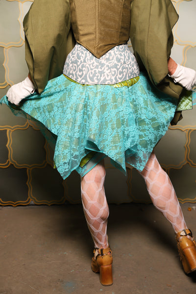 19. Double Layer Mini Fairy in Mermaid Pintuck with Turquoise Stretch Lace Overlay - The Brine for Bunny Collection