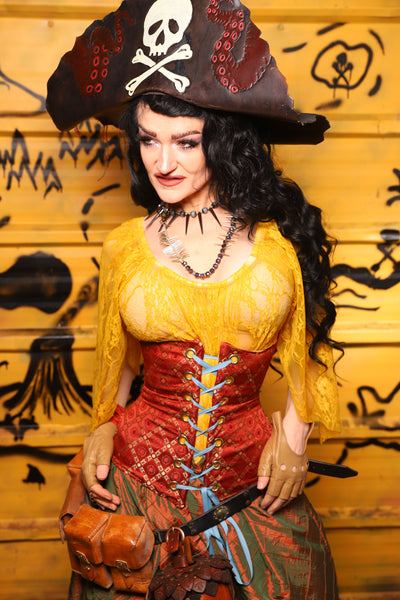 Wench Corset in Persimmon Square -  THE SWASHBUCKLERS: PART 1