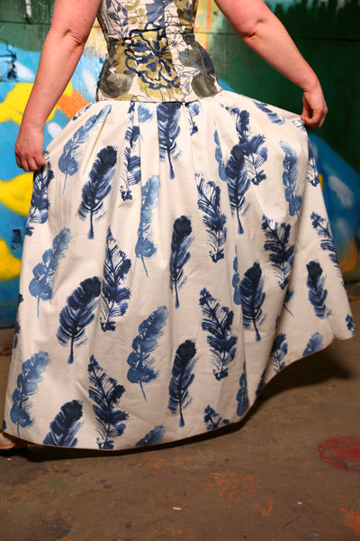 Tulip Skirt in Shiny Forest Feather - Quack & Splash Collection