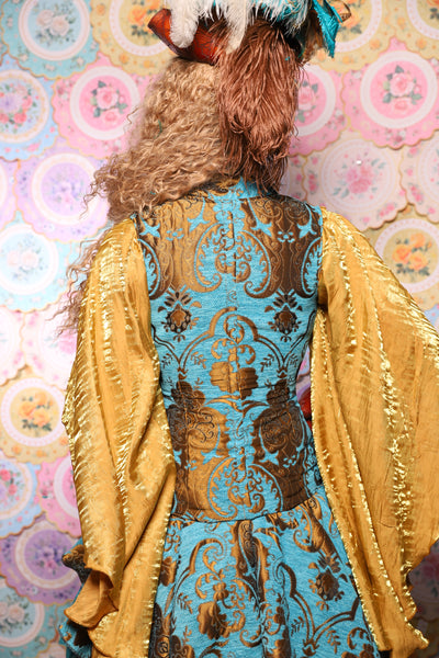 02. Buccaneer Corset in Turquoise & Bronze Medallion - The Minerally Mine Collection