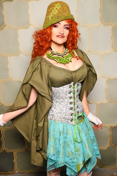 39. Wench Underbust Corset in Glacier Vine - The Brine for Bunny Collection