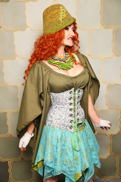39. Wench Underbust Corset in Glacier Vine - The Brine for Bunny Collection