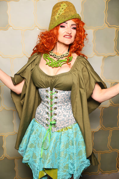 39. Wench Underbust Corset in Glacier Vine - The Brine for Bunny Collection