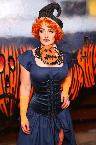 TWO options available! Wench/Petite Wench Corset  In Shiny Navy #12 - "Cauldron Cakes Collection"