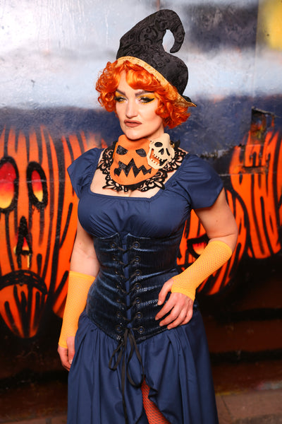 TWO options available! Wench/Petite Wench Corset  In Shiny Navy #12 - "Cauldron Cakes Collection"