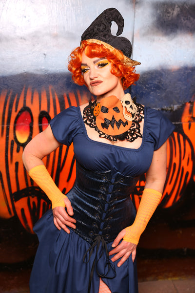 TWO options available! Wench/Petite Wench Corset  In Shiny Navy #12 - "Cauldron Cakes Collection"