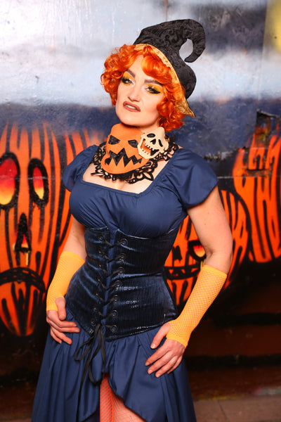 TWO options available! Wench/Petite Wench Corset  In Shiny Navy #12 - "Cauldron Cakes Collection"